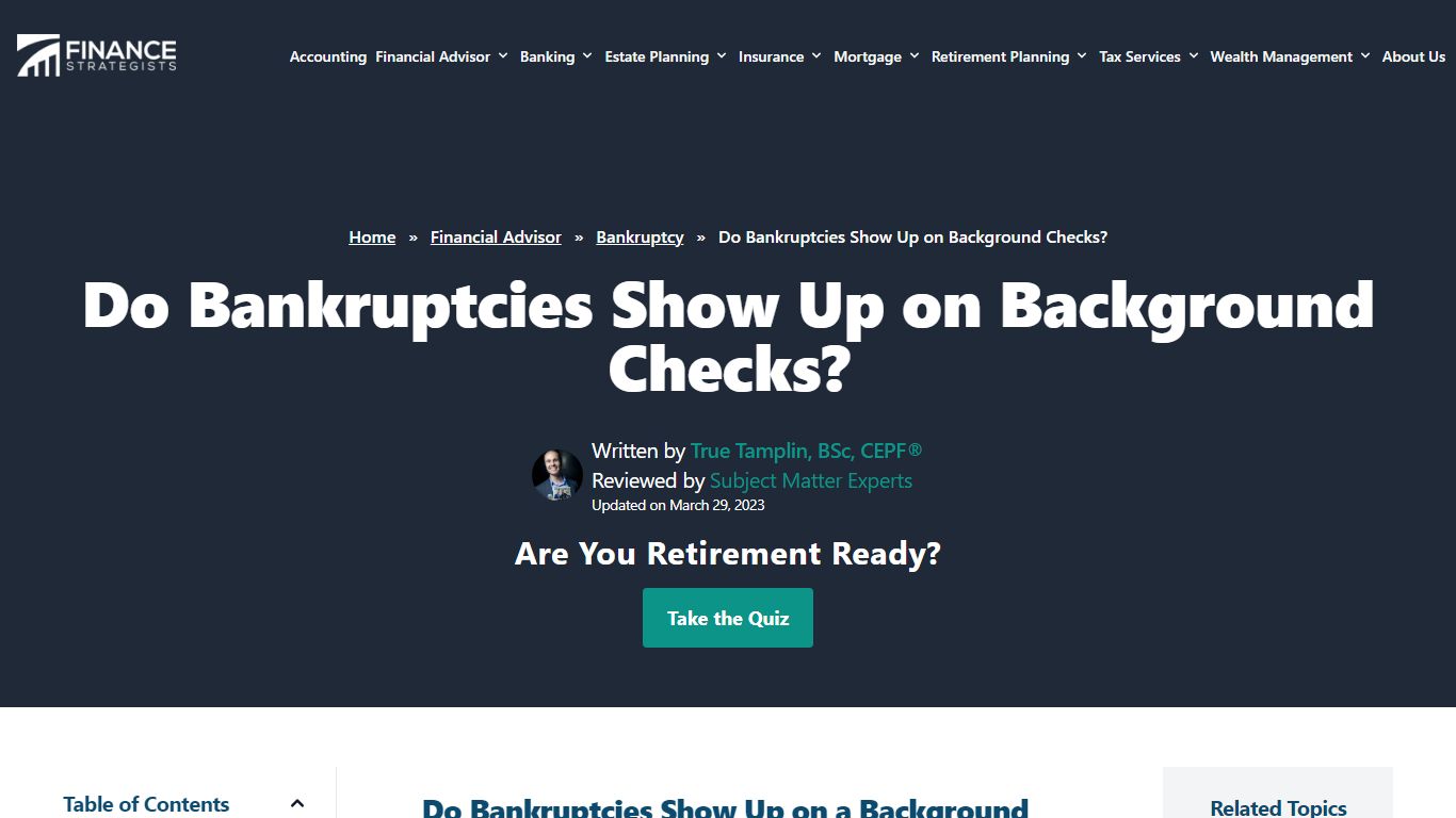 Do Bankruptcies Show Up on Background Checks? - Finance Strategists