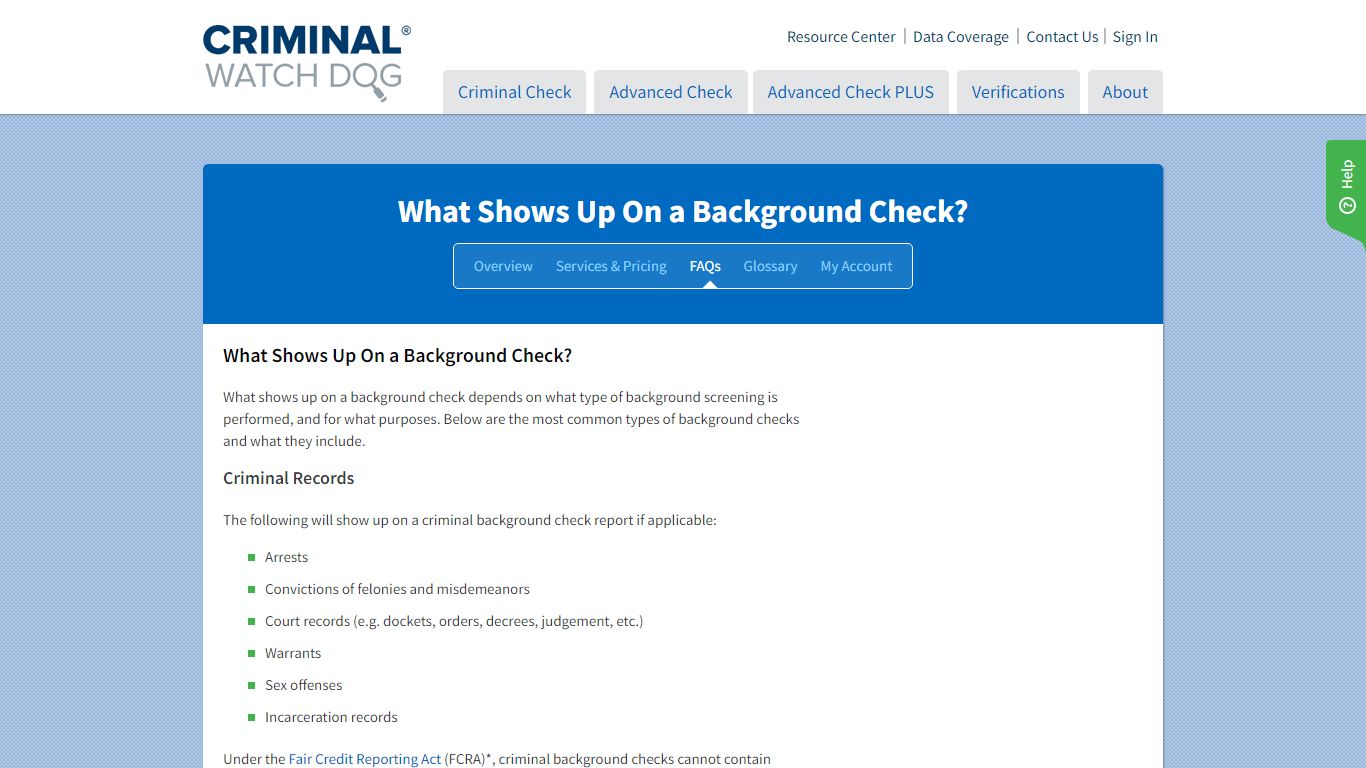 What Shows Up On a Background Check? | CriminalWatchDog